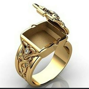 Fashion 18k Diamond gold vintage poison ri…